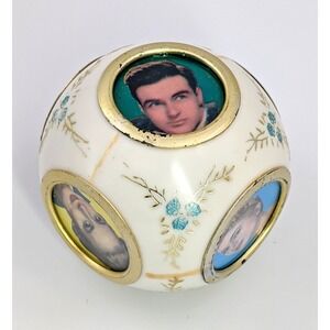 Vintage 1950s Hollywood Stars Photo Ball Kitsch Americana READ